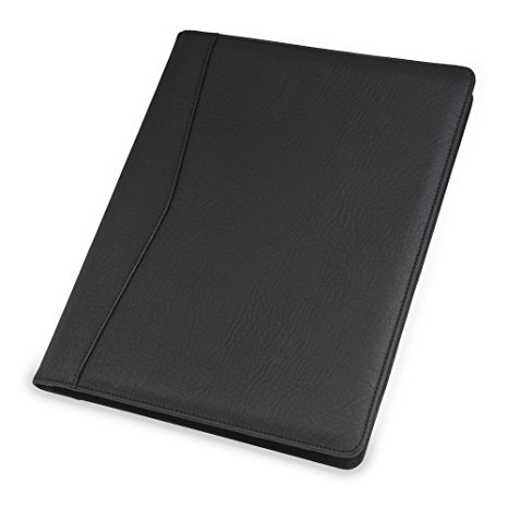 Samsill Executive Padfolio, Writing Pad Flips Over Cover for Left Handed and Right Handed Use, Letter Size Writing Pad, Black