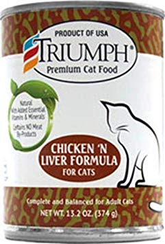 Triumph Chicken And Liver Canned Cat Food, Case Of 12, 13.2 Oz.