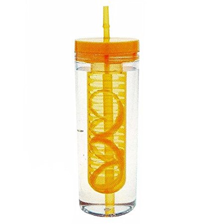 Reusable 20 oz. Fruit infuser water Flavor Infusion Beverage Cup (Orange) by DCI