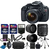 Canon EOS Rebel T5 DSLR Digital Camera and EF-S 18-55mm f35-56 IS Lens  2x telephoto Lens  58mm Wide Angle Lens  Flash  59-Inch Tripod  UV Filter Kit  24GB SDHC card  Accessory Bundle