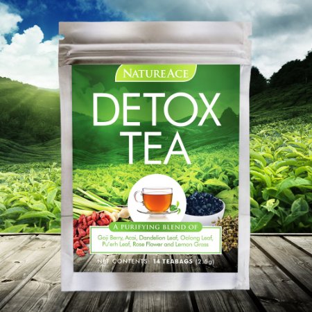 Nature Ace 14 Day Detox Tea - Best For Teatox Body Cleanse Bloating and Body Fat Reduction Liver  Skin Detox Weight Loss - 100 Natural Organic Chinese Herbs - For Men and Women - Premium Tea Bags