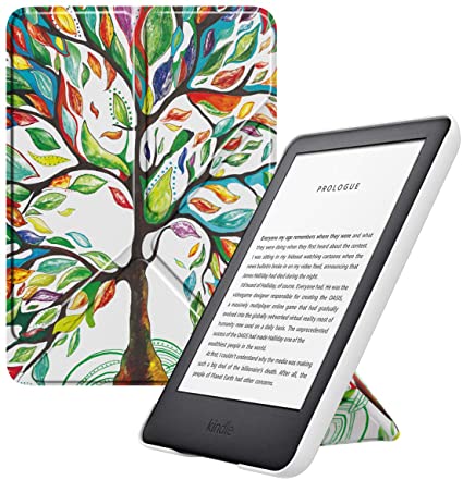 MoKo Case Fits All-New Kindle (10th Generation - 2019 Release Only), Standing Origami Shell Cover with Auto Wake/Sleep, Will Not Fit Kindle Paperwhite 10th Generation 2018 - Lucky Tree