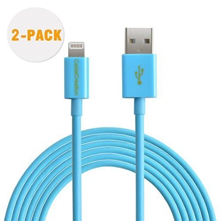 [Apple MFi Certified] CableCreation (2 PACK) Lightning to USB Cable, Lightning 8Pin to USB SYNC Cable for iPhone 6S/6,iPhone 5/5S/5C,iPad,iPod and etc,6ft/1.8Meter (Blue)