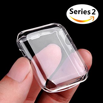 Apple Watch 2 Case, Julk i Watch TPU Screen Protector All-around Protective 0.3mm Hd Clear Ultra-thin Cover for 2016 New Apple Watch series 2 (38mm)