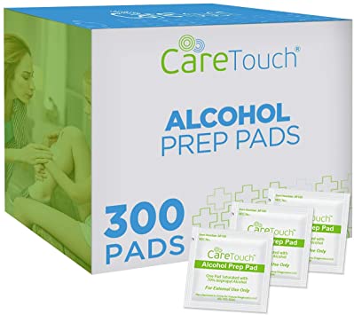 Care Touch Sterile Alcohol Prep Pads, Medium 2-Ply - 300 Alcohol Wipes