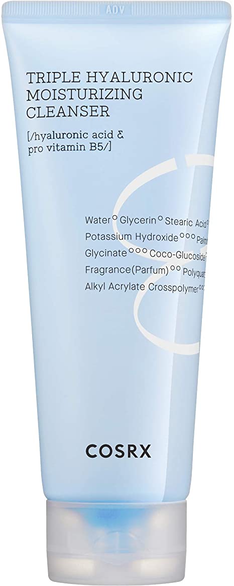COSRX Triple Hyaluronic Moisturizing Cleanser, 150ml / 5.07 fl.oz | Hyaluronic Acid Rich Foam Cleanser | Korean Skin Care, Cruelty Free, Paraben Free