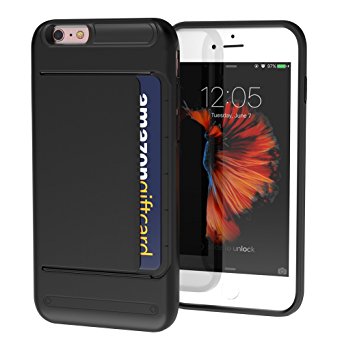 iPhone 6S Case Credit Card Wallet fits both iPhone 6, iPhone 6S - Blaok