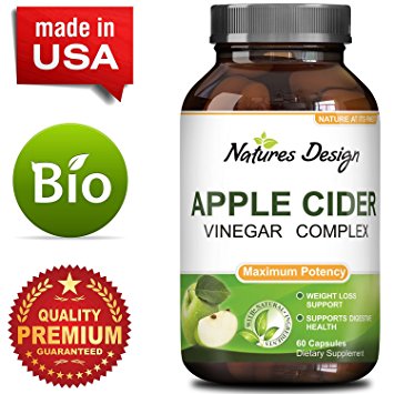 Pure Apple Cider Vinegar Weight Loss Powder Capsules Super Strength High Potency Extract Vitamin B6 Kelp Spirulina Supplement Support Digestion Circulation & Immunity with Skin Benefits