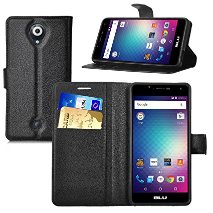 BLU R1 HD Case, IVSO BLU R1 HD Case - High Quality Leather   TPU with Pockets for ID, Credit Cards- for BLU R1 HD Tablet (Black)