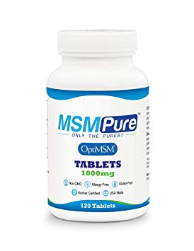 Kala Health MSMPure Tablets, 1000 mg, 120 Count, Pure MSM Organic Sulfur Supplement for Joint Pain, Muscle Soreness, Inflammation Relief, Immune Support, Skin, Hair & Nails, Made in USA