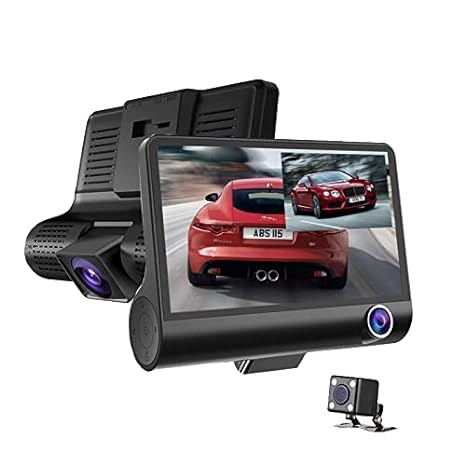 REXING® 3 Channel Dash Camera Full HD with Night Vision, Loop Recording, G-Sensor & WDR Technology Triple Way Car Video Recorder for Car & Taxi