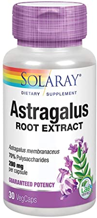 Solaray Astragalus Root Extract 200 mg | Adaptogenic & Healthy Immune Function & Stress Support | Non-GMO | 30 VegCaps