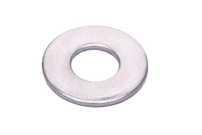 #10 x 7/16" OD Chrome Coated Stainless Flat Washer, (100 Pack) - Choose Size, by Bolt Dropper, 18-8 (304) Stainless Steel