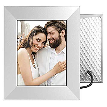 NIXPLAY Iris Digital Photo Frame WiFi 8 inch W08E Silver. Share Photos via Mobile App or E-Mail. HD Display Electronic Smart Picture Frame. Sound Sensor for a loved one