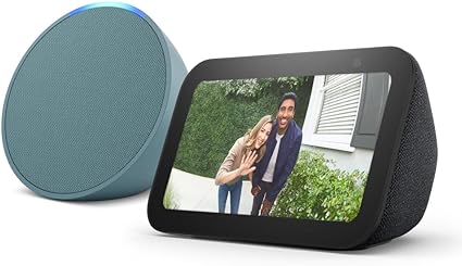 Echo Pop | Full sound compact smart speaker with Alexa   All-new Echo Show 5 (3rd Gen, 2023 release) | Smart display with deeper bass and clearer sound