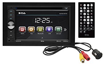 BOSS Audio BVB9351RC Double Din, Touchscreen, Bluetooth, DVD/CD/MP3/USB/SD AM/FM Car Stereo, 6.2 Inch Digital LCD Monitor, Wireless Remote rearview Flush Mount Camera Included