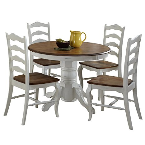 Home Styles 5518-308 The French Countryside 5-Piece Dining Set, Oak and Rubbed White