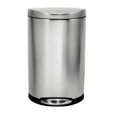 simplehuman Semi-Round Step Trash Can Stainless Steel 40 L  105 Gal
