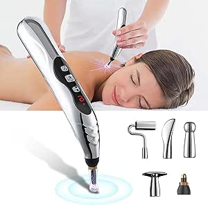 Acupuncture Pen, Electronic Pain Relief Therapy, 5-in-1 Merídiān Energy Pulse Massage Pen, USB Energy Pen, Pain Relief Tools, Gifts for Women & Men, Gel-Free
