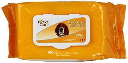 Perfect Coat Deodorizing Bath Wipes for Dogs, 100-Count (J7141TL)