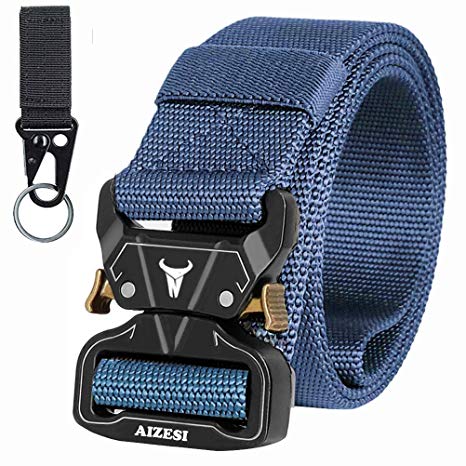 AIZESI Men Tactical Belt 1.57" Heavy Duty Belt,Quick-Release Military Style Shooters Nylon Belts with Metal Buckle