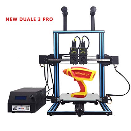 HICTOP DUALE 3 Pro Independent Dual Extruder 3D Printer - Two Colors Printing Prusa I3 Desktop 3D Printer Print Size 11.8" x 11.8" x 15.7"