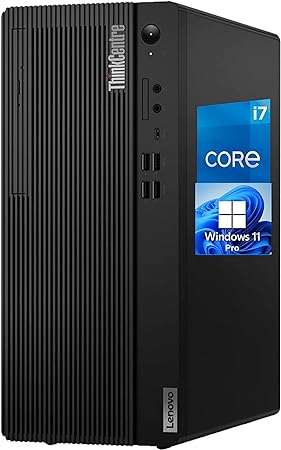 Lenovo M70T ThinkCentre Desktop Tower, Intel i7-10700, 32GB RAM, 1TB NVMe SSD, USB C, HDMI, Display Port, DVDRW, Card Reader, AC Wi-Fi, BT, Windows 11 Pro