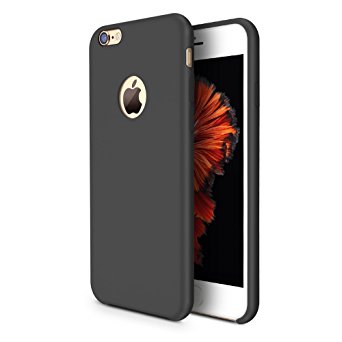 iPhone 6s plus Case, TORRAS [Love Series] Liquid Silicone Rubber iPhone 6 Plus/ iPhone 6S Plus Soft Microfiber Cushion Shockproof Case (5.5 inches)- Black