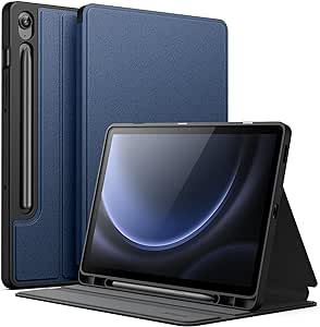 JETech Case for Samsung Galaxy Tab S9 FE 10.9-Inch with S Pen Holder, Slim Folio Stand Protective Tablet Cover, Multi-Angle Viewing (Navy Blue)