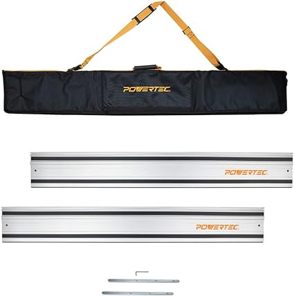 POWERTEC 71550 110" Track Saw Guide Rail Kit for Makita or Festool | Includes 2x55 Guide Rails/Protective Guide Rail Bag/Rail Connectors