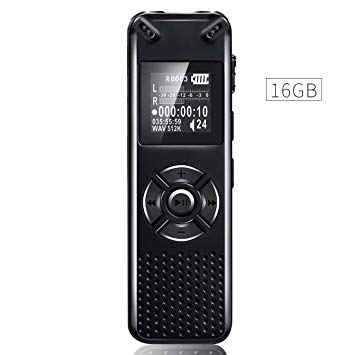Digital Voice Recorder 16GB Voice Device Audio Sound Activated RecorderDigital Voice Recorder 16G Digital Audio Voice Activated Recorder Easy HD Recording of Lectures and Meetings with Double Micropho