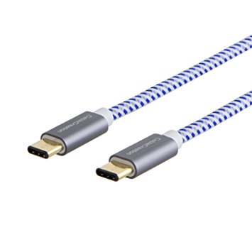 USB Type C-C Cable , CableCreation 10FT Braided USB 2.0 Type C (USB-C) to Type C Data Charging Cable(3A), for Macbook, Nexus 5X/6P and More, Blue