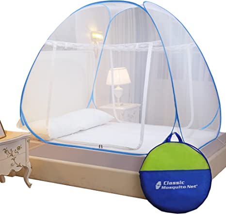 Classic Foldable Mosquito Net (Blue) (Size-Double Bed)