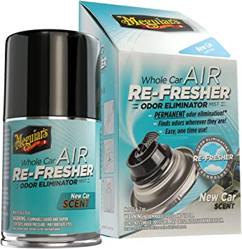 Meguiar's G16402 Whole Car Air Re-Fresher Odor Eliminator Mist, New Car Scent, 2 Fluid Ounces