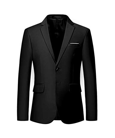 MOGU Mens Suit Jacket Slim Fit Single Breasted Two Button 10 Colors