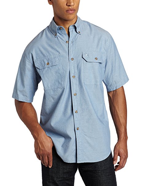 Carhartt Men's Fort Short-Sleeve Shirt Lightweight Chambray Button-Front S200