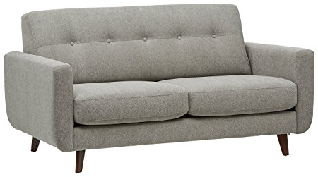 Rivet Sloane Mid-Century Tufted Modern Sofa, 64" W, Pebble