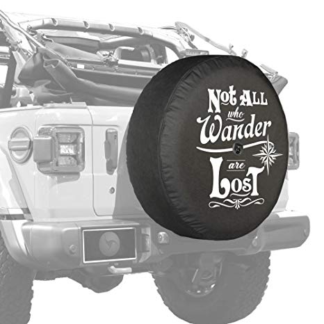 Boomerang - 33" Soft JL Tire Cover for Jeep Wrangler JL (with Back-up Camera) - Rubicon (2018-2020) - Not All Who Wander are Lost