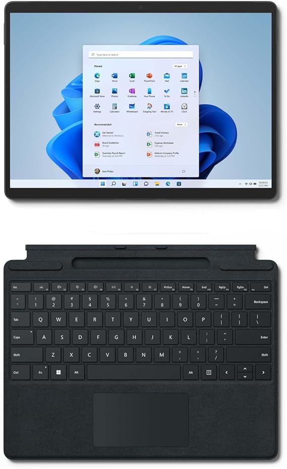 Microsoft Surface Pro 8 13" Touchscreen - Intel Evo 11th Gen Core i5-8GB RAM - 256GB SSD - Windows 11 Home - Graphite (IUS-00001) Bundle with Black Keyboard