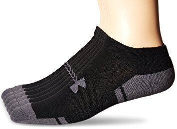 Under Armour Men's Resistor, No Show Socks (Black/Pack of 6)