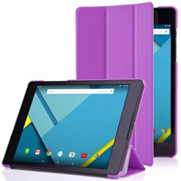 MoKo Google Nexus 9 Case - Slim Lightweight Smart-shell Stand Cover Case with Rubberized back for Google Nexus 9 8.9 inch Volantis Flounder Android 5.0 Lollipop tablet by HTC, PURPLE