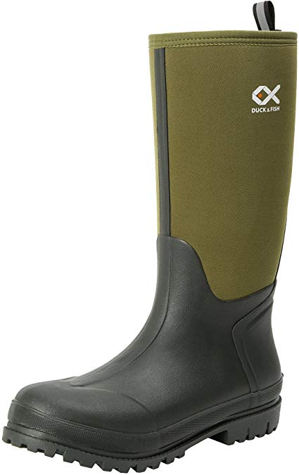 Duck and Fish Men 16 inches Fishing Hunting Neoprene Rubber Molded Outsole Knee Boot