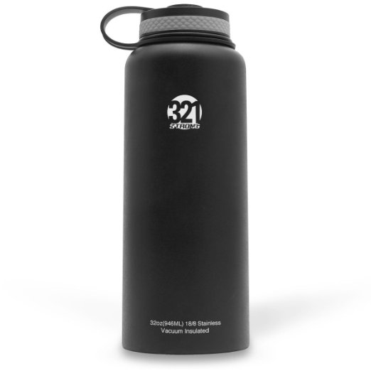 Vacuum Insulated Wide Mouth Stainless Steel Sweat Proof Water Bottle 32 or 40 Ounce
