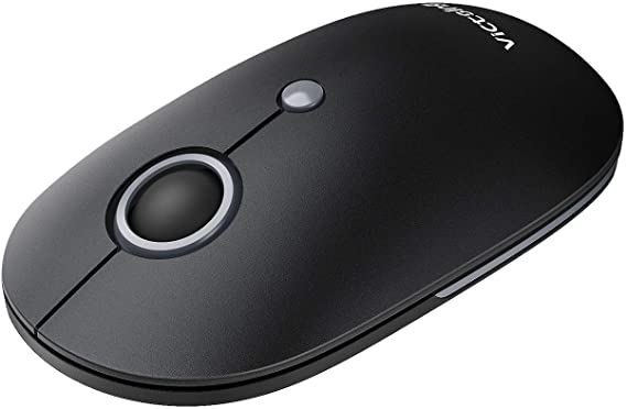 VicTsing Silent Wireless Mouse, Mouse for Laptop 2.4G with USB Nano Receiver, Computer Mouse 5 Adjustable DPI for Chromebook, Laptop, Computer, Gray