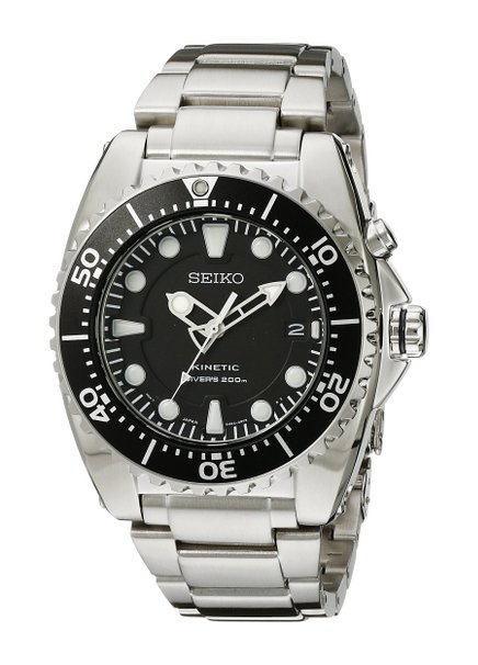 Seiko SKA371 Stainless Steel Kinetic Dive Watch