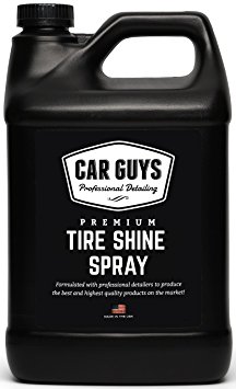 Tire Shine Spray 1 Gallon Bulk Refill - Best Tire Dressing Car Care for Car Tires after a Hand Car Wash - Car Detailing Spray for Wheels and Tires - by Car Guys Auto Detailing Supplies