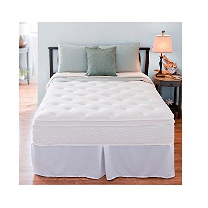 Night Therapy Spring 12 Inch Euro Box Top Mattress and SmartBase Complete Set, Full