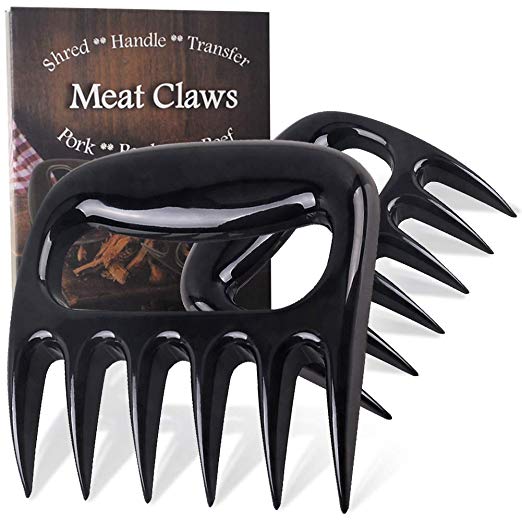 Ajohn BBQ Meat Bear Paws Claws Pulled Pork Shredder Handler Forks Tongs - - for Barbecue Meat Creative Tools and Smoking Meat Accessories Paws Kitchen (Black)
