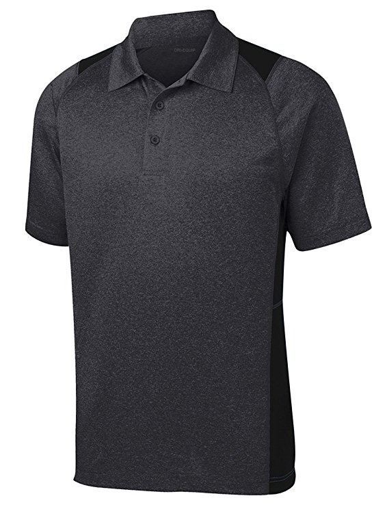 DRI-EQUIP Moisture Wicking 2-Color Athletic Polos in 13 Colors. XS-4XL
