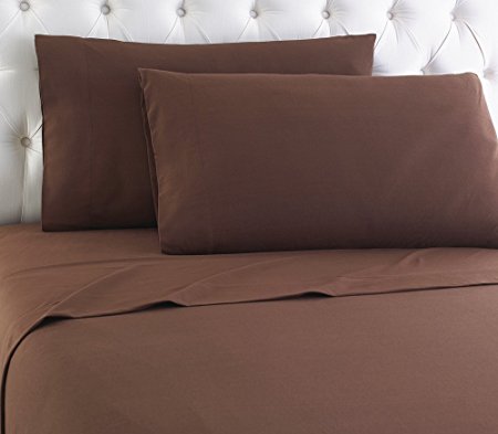 Shavel Micro Flannel Sheet Set, Queen, Chocolate